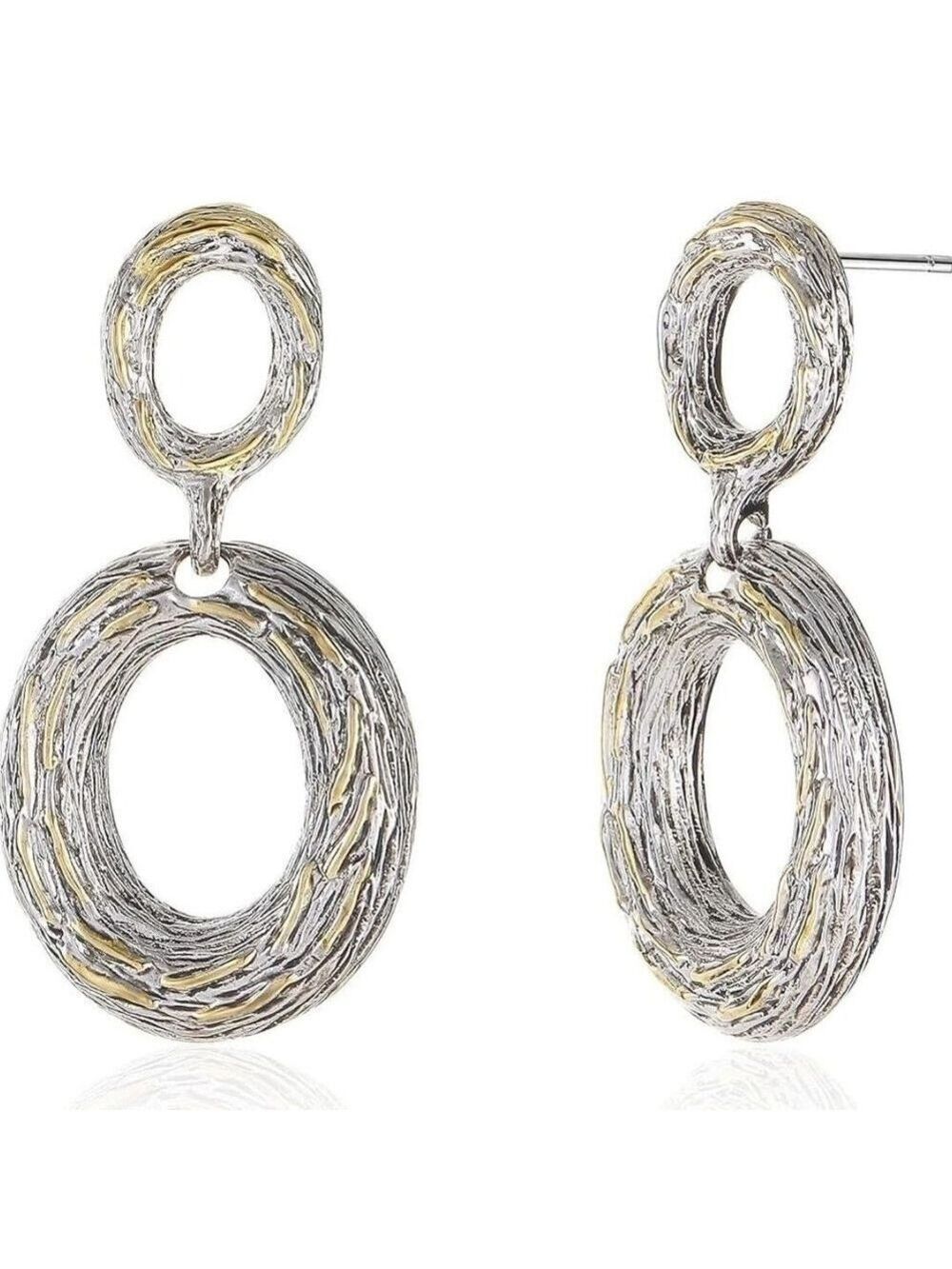 Two Tone Dangle Earrings